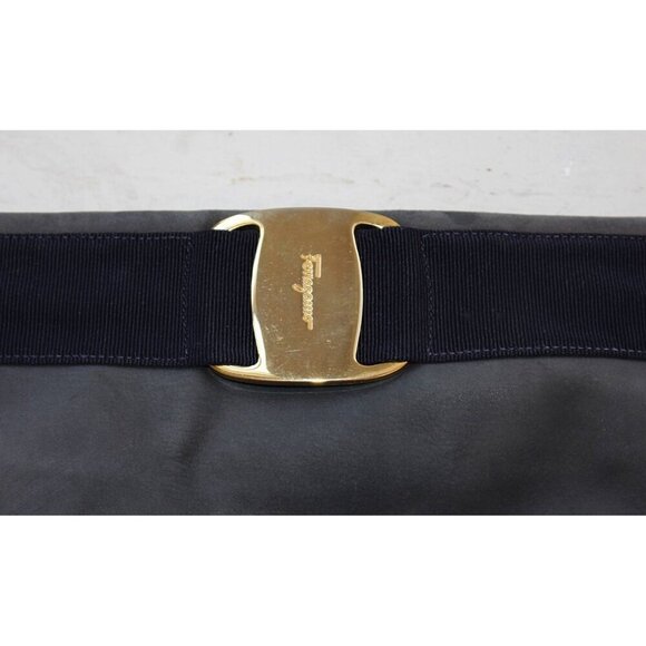 Salvatore Ferragamo - Vintage "Vara" Convertible Clutch in Blue Grey, Italy - Picture 3 of 11